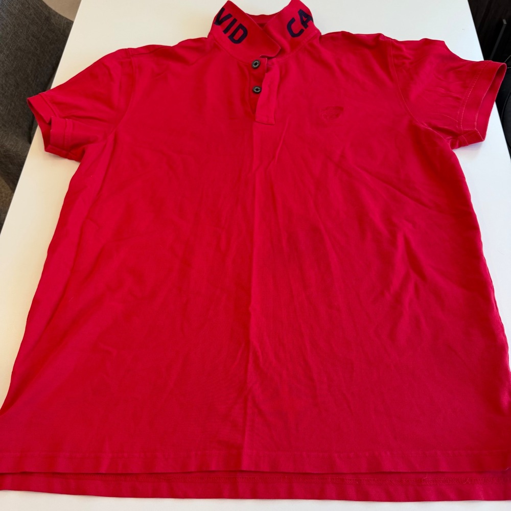 Camp David Mens XXL Red Short Sleeve Polo Shirt Branded Collar CB2200-3680-53